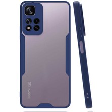 Mutcase - Xiaomi Redmi Note 11 Pro Plus 5g - Kılıf Kenarı Renkli Arkası Şeffaf Parfe Kapak - Lacivert