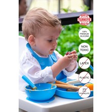 Baby Chef's by ZN %100 Premıum Silikon 2'li Kaşık Seti Turkuaz