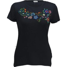 Erline Erimeks Çiçek Nakışlı Yuvarlak