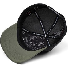 BlackBörk V1 Trucker Ayı - 8bs Kod Logolu Unisex Haki Siperli-Siyah Şapka