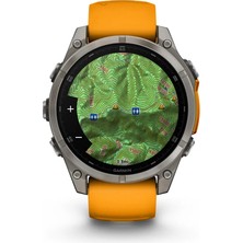  Garmin Fenix 8 – 47MM Amoled Sapphire Titanyum Turuncu/grafit Silikon Kayışlı