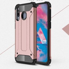 ZORE - Samsung Galaxy M30 - Kılıf Çift Katman Zırh Tank Crash Military Kapak - Rose Gold