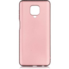 Mutcase - Xiaomi Redmi Note 9s - Kılıf Mat Soft Premier Silikon Kapak - Rose Gold