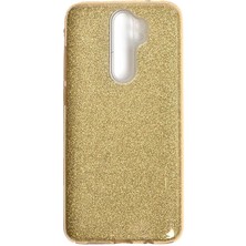 Mutcase - Xiaomi Redmi Note 8 Pro - Kılıf Simli Koruyucu Shining Silikon - Gold