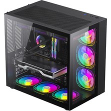 Snt Warzone Iı Midi Tower 7X120 Mm. Argb Uzaktan Kumanda Atx Siyah Gaming Kasa