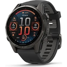 Garmin Fenix 8 - 43 mm Amoled Sapphire Karbon Gri Dlc Titanyum Siyah/gri Silikon Kayışlı