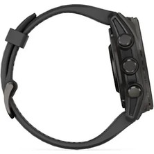 Garmin Fenix 8 - 43 mm Amoled Sapphire Karbon Gri Dlc Titanyum Siyah/gri Silikon Kayışlı