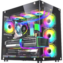 Snt Ufo Iı 750 Watt 80+ Bronze Power Midi Tower Atx Gaming Akvaryum 7 x Argb Masaüstü Bilgisayar Kasası