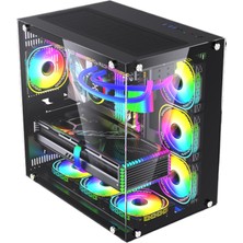 Snt Ufo Iı 750 Watt 80+ Bronze Power Midi Tower Atx Gaming Akvaryum 7 x Argb Masaüstü Bilgisayar Kasası