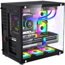 Snt Ufo Iı 750 Watt 80+ Bronze Power Midi Tower Atx Gaming Akvaryum 7 x Argb Masaüstü Bilgisayar Kasası