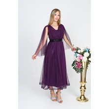 Pantulux Genç/Kız Çocuk Payetli Mor Abiye Elbise&Düğün Kıyafeti-ABY-2028