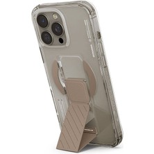 Skinarma iPhone 16 Pro Max Uyumlu Kılıf Magsafe Şarj Özellikli Teknoloji Desenli Standlı Skinarma Axon Gold