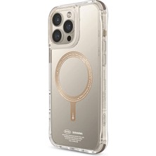 Skinarma iPhone 16 Pro Uyumlu Kılıf Magsafe Özellikli Şeffaf Airbag Tasarımlı Saido Prime Kapak Gold