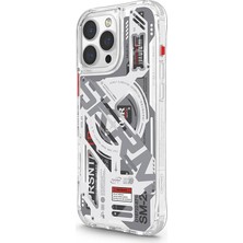 Skinarma iPhone 16 Pro Uyumlu Kılıf Magsafe Şarj Özellikli Katmanlı Makine Temalı Ekho Kapak Şeffaf