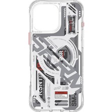 Skinarma iPhone 16 Pro Uyumlu Kılıf Magsafe Şarj Özellikli Katmanlı Makine Temalı Ekho Kapak Şeffaf