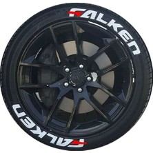 Performance Stickers Lastik Yazısı Falken 8adet Araç Lastik Stickeri 31mm Tüm Lastik Yanaklarına Uyumlu Büyük Boy Beyaz