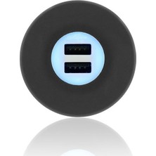 Sanel Usb Sarj Ünitesi 12V 24V 2A Siyah Gövde Mavi Led