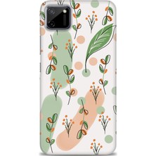 Kılıf Evreni Realme C11 Kılıf Hd Baskılı Flower Pattern Ve 9h Nano Ekran Koruyucu