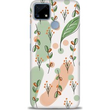 Kılıf Evreni Realme C25 Kılıf Hd Baskılı Flower Pattern Ve 9h Nano Ekran Koruyucu