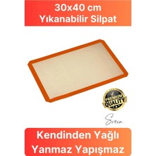 Krizantem Fırın Için Yağlı Silikon Pişirme Matı, Yanmaz Yapışmaz Pişirme Matı Hamur Açma Silpatı ( 30X40 )