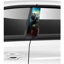 Özbey Reklam Araç Kapı Direk Folyo Etiketi Aksesuarı Desenli Seti (Sağ ve Sol Takım) - 25 x 50 cm