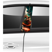 Özbey Reklam Araç Kapı Direk Folyo Etiketi Aksesuarı Desenli Seti (Sağ ve Sol Takım) - 25 x 50 cm