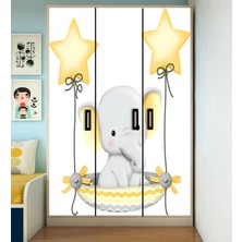 Özbey Reklam Çocuk Dolabı Kaplama Folyo Sticker Kendinden Yapışkanlı Çe3 ( Ölçüsü 150 x 160 cm / Tek Parça )