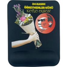 Sanus Bilek Destekli Öğretmenler Günü Memory Foam Kaymaz Taban Mouse Pad Siyah 09