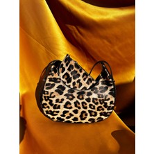 Baggie Walk Leopar Desenli El Ve Omuz Çanta