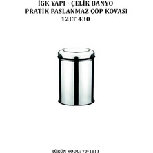 Çelik Banyo Pratik Paslanmaz Çöp Kovası 12 Lt 430 (70-181)