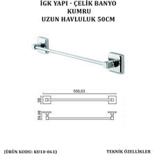 Çelik Banyo Kumru Uzun Havluluk 50 cm (KU10-061)