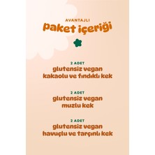 Organik Glutensiz Vegan Kek Atıştırmalık Paketi - 6 Adet (3 Çeşit)