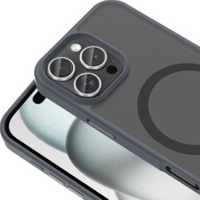 ZORE Apple iPhone 16 Pro Kılıf Magsafe Şarj Özellikli Mat Arka Yüzey Sio Kapak-Gri