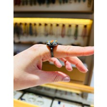 Luna Jewellery Firuze ve Mercan Doğal Taşlı Otantik Gümüş Yüzük