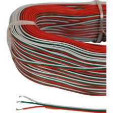 Hazar Led 3 Pin Jst Elektrik Kablosu 3'lü Şerit LED Kablo 3X0,22MM Kalaylı %100 Bakır Kordon Kablo 100M