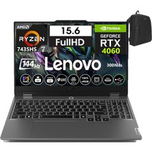 Lenovo Loq 15ARP9 Amd Ryzen 7-7435HS 24GB Ddr5 1tb SSD 8GB/RTX4060 Freedos 15.6" 144Hz Fhd IPS Taşınabilir Bilgisayar W83JC000UTR02+WEBLEGELSINÇANTA