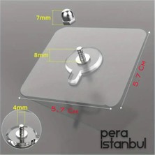 Pera İstanbul 10 Adet Süper Güçlü Şeffaf Vidalı Çerçeve Askısı Resim Kancası Kendinden Yapışkanlı Şeffaf Yapışkan