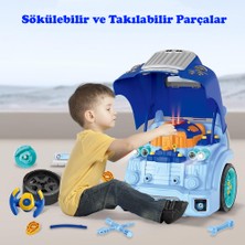 Learning Fun 59 Parça Oyuncak Araba Motoru Tamir Seti Işıklı Sesli Mavi Kamyon