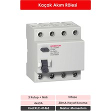 Momentum Kaçak Akım Rölesi 30MA 4X63A XLC-41463