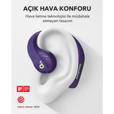 Anker Aerofit Pro Open-Ear Yeni Nesil Kablosuz Kulaklık - Ldac - Ipx5 Suya Dayanıklılık - 46 Saat Çalma Süresi- Mor