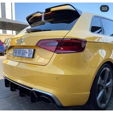 Audi A3 Hb 2012-2019 Uyumlu Oettinger Plastik Parlak Siyah Spoiler