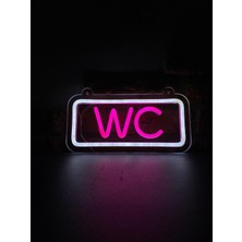 Neonite 'wc' Işıklı Neon LED Dekoratif Duvar Yazısı Tabelası (25X12CM)