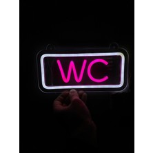 Neonite 'wc' Işıklı Neon LED Dekoratif Duvar Yazısı Tabelası (25X12CM)