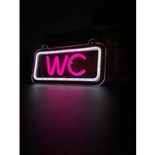 Neonite 'wc' Işıklı Neon LED Dekoratif Duvar Yazısı Tabelası (25X12CM)