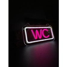 Neonite 'wc' Işıklı Neon LED Dekoratif Duvar Yazısı Tabelası (25X12CM)