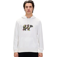 Bad Bear Mono Beyaz Erkek Kapüşonlu Sweatshirt