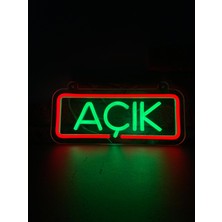 Neonite 'açık' Işıklı Neon LED Dekoratif Duvar Yazısı Tabelası (29X12CM)