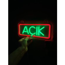 Neonite 'açık' Işıklı Neon LED Dekoratif Duvar Yazısı Tabelası (29X12CM)