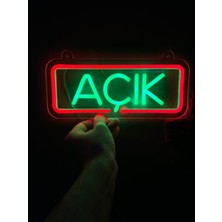 Neonite 'açık' Işıklı Neon LED Dekoratif Duvar Yazısı Tabelası (29X12CM)