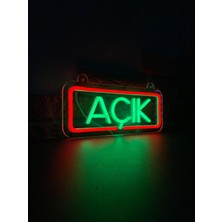 Neonite 'açık' Işıklı Neon LED Dekoratif Duvar Yazısı Tabelası (29X12CM)